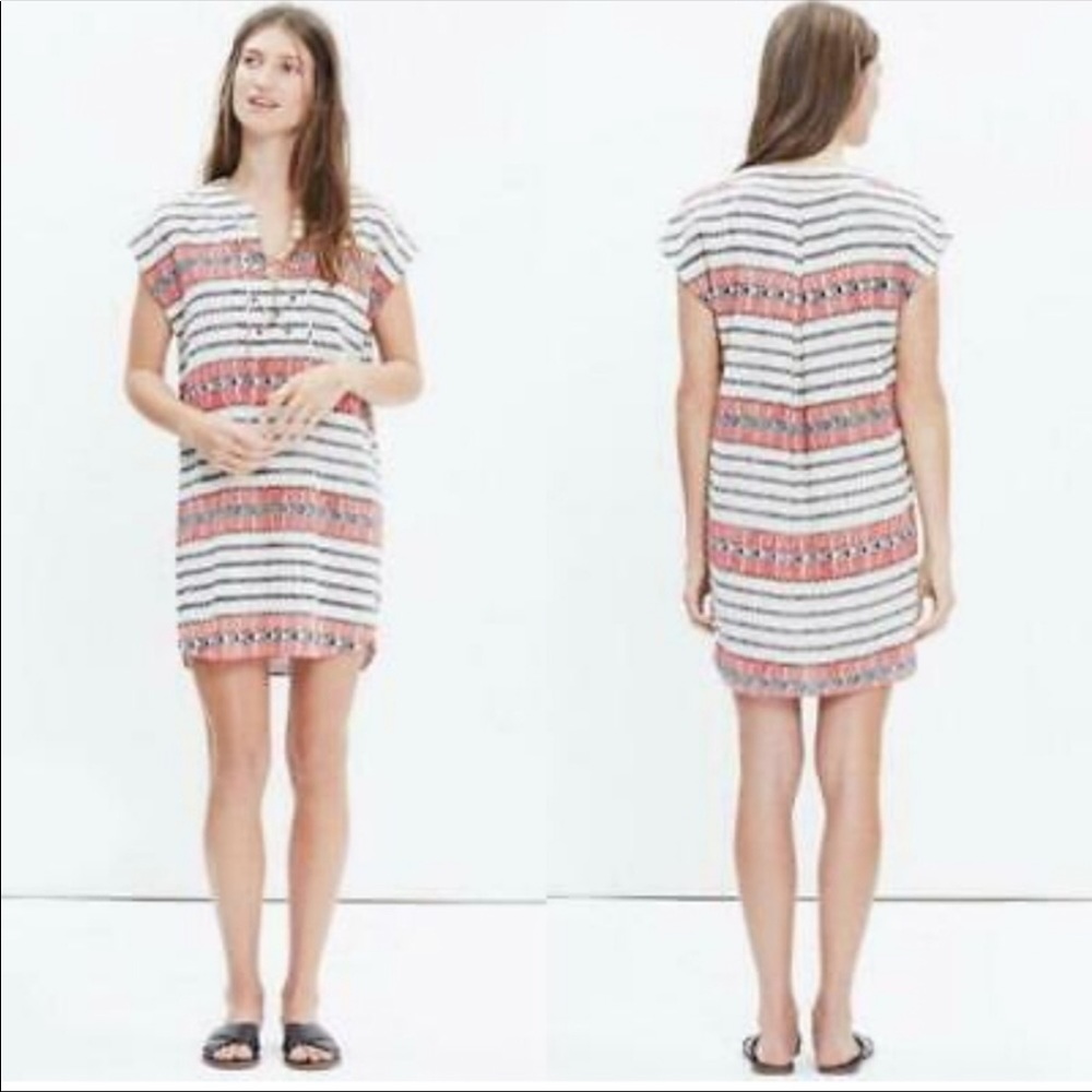 MADEWELL | Catarina Tunic Dress Cover-Up Tribal Aztec Print Women’s Small